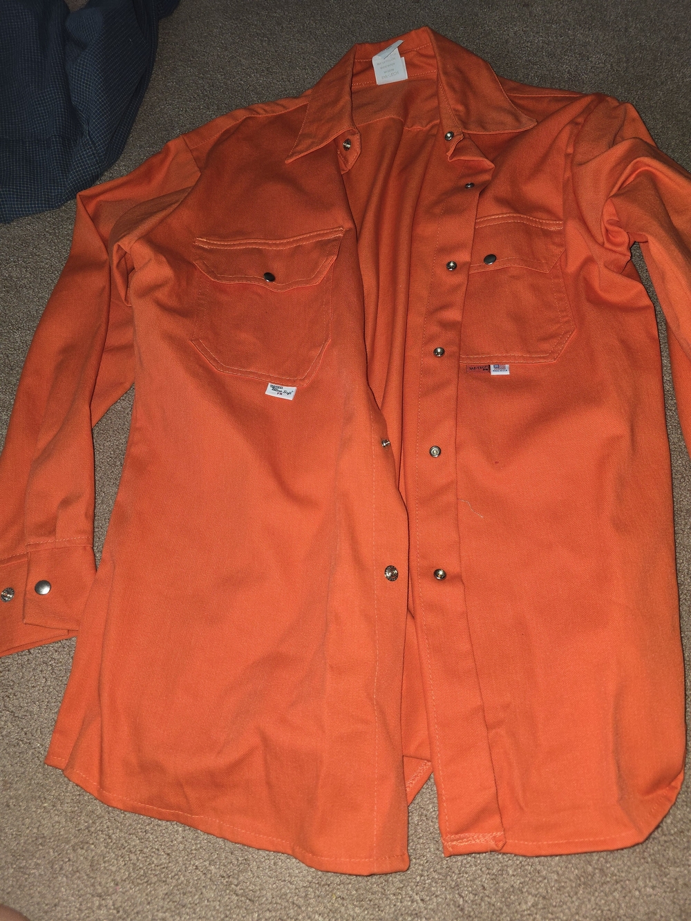 Men's High-Visibility Orange Work Shirt Jacket - Classic Fit